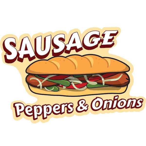 SAUSAGE Concession Decal sign cart trailer stand sticker equipment, D-DC-24-Sausage